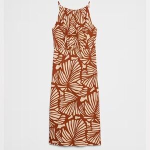 Banana Republic Leaf Print Linen Dress
